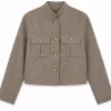 Herringbone Short Blazer