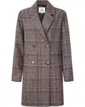 Madison Check Coat - Brown