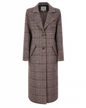 Avery Check Coat - Brown