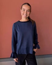 Silkebluse Dala - Navy