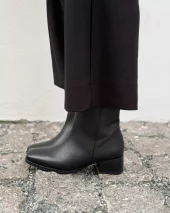 Boots m/blokkhæl - Sort