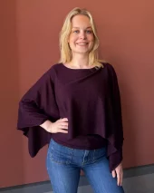 Jumper w/cape design - Dark Bordeaux