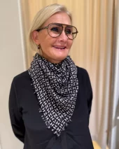 Radenicki-F Scarf 90x90 - Blue/Offwhite