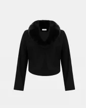 Removable Faux Fur Collar Cover‑Up - Black