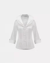 Double Lapel Collar Blouse - Vanilla