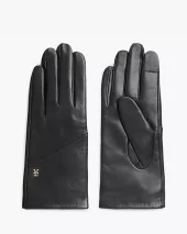 TH Elevated Chic Leather Gloves - Black