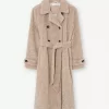Dora, fake fur coat - Beige