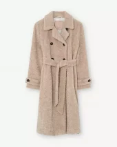 Dora, fake fur coat - Beige