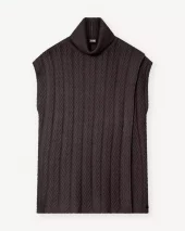 Edie, knit cape - ChocoBrown