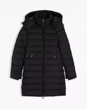 Down Branded Fitted Coat - Black
