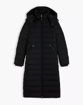 Down Branded Fitted Maxi Coat - Black
