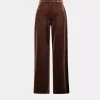 Velvet Wide-Leg Pants - Mahogany