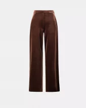 Velvet Wide-Leg Pants - Mahogany