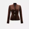 Velvet Fitted Blazer - Mahogany