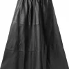 Evelyn Leather Skirt - Black