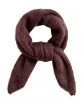 Small Scarf w/brushed cashmere - Brown
