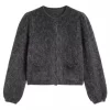 Cardigan w/mohair - Charcoal grey