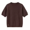 T-shirt w/brushed cashmere - Brown