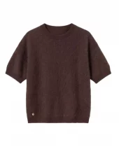 T-shirt w/brushed cashmere - Brown