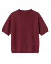 T-shirt w/brushed cashmere - Bordeaux