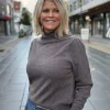 Lea LS Collar Top - Taupe