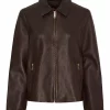 BTF Maris Leather Jacket - Dark Truffle