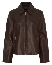 BTF Maris Leather Jacket - Dark Truffle