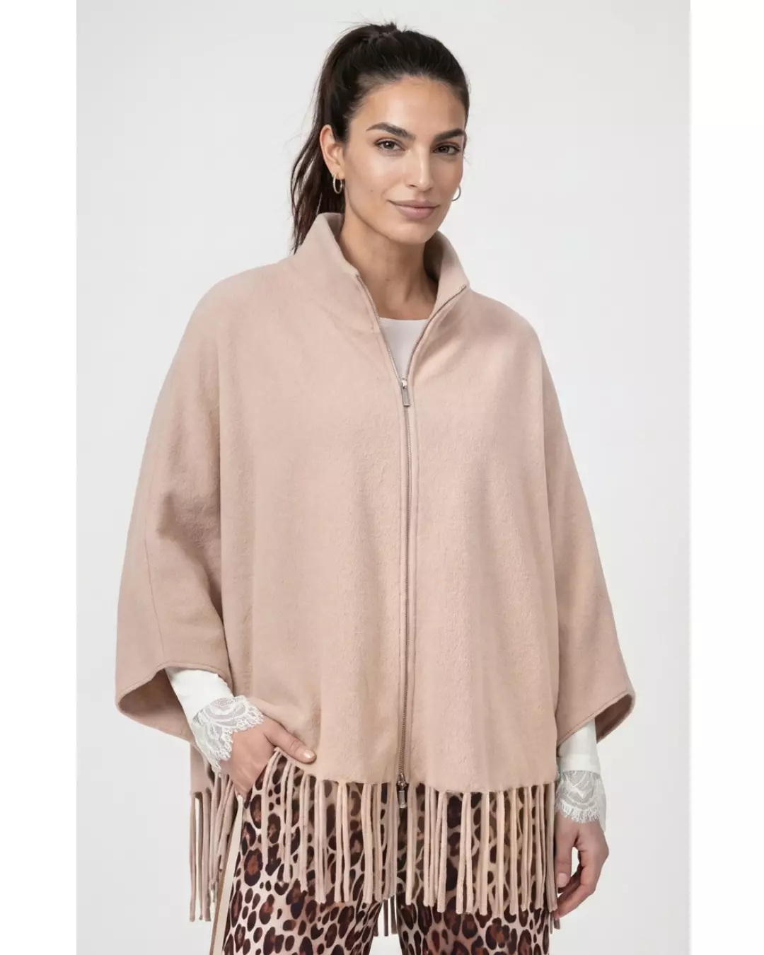 Jacket Strickcape - Cappuccino