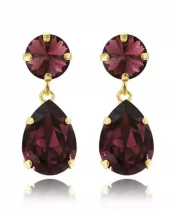 Mini Drop Earrings - Burgundy