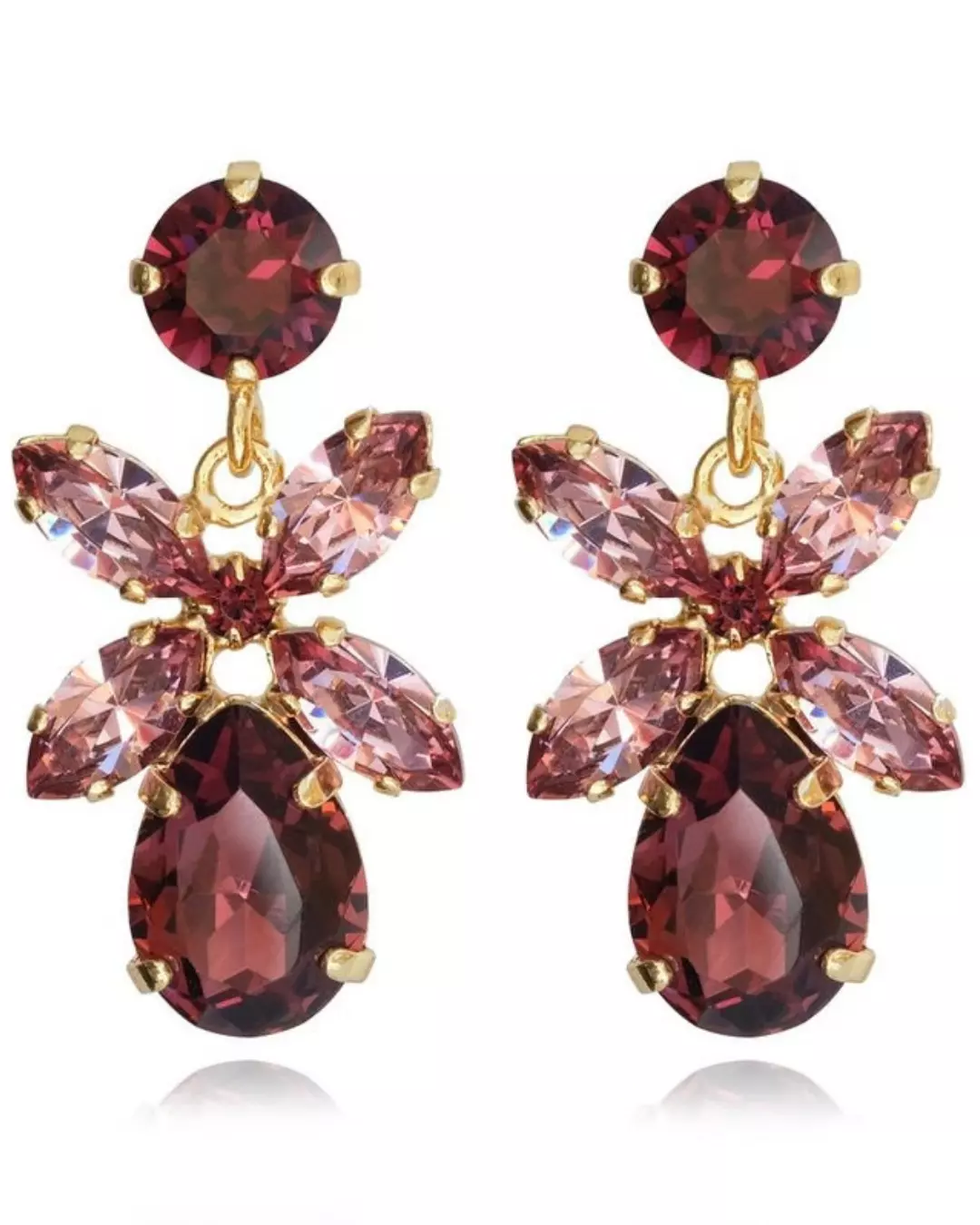Mini Dione Earrings - Burgundy/Rose