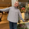 Pullover T-neck Long Sleeve - Grey Taupe