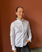 Juliette Shirt, herringbone - White