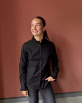 Juliette Shirt, herringbone - Black