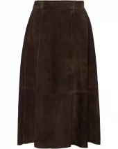 Nina Suede Skirt Long - Brown