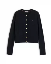 Soft Wool Slim Cardigan - Black