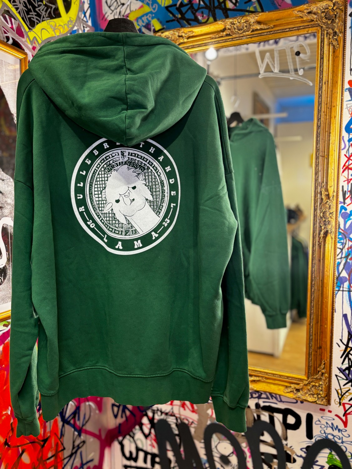 Lama Logo Hood Grønt/Hvit