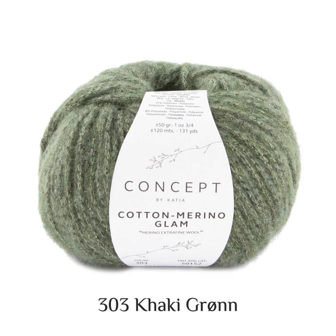Cotton-Merino Galm 303 Khaki grønn