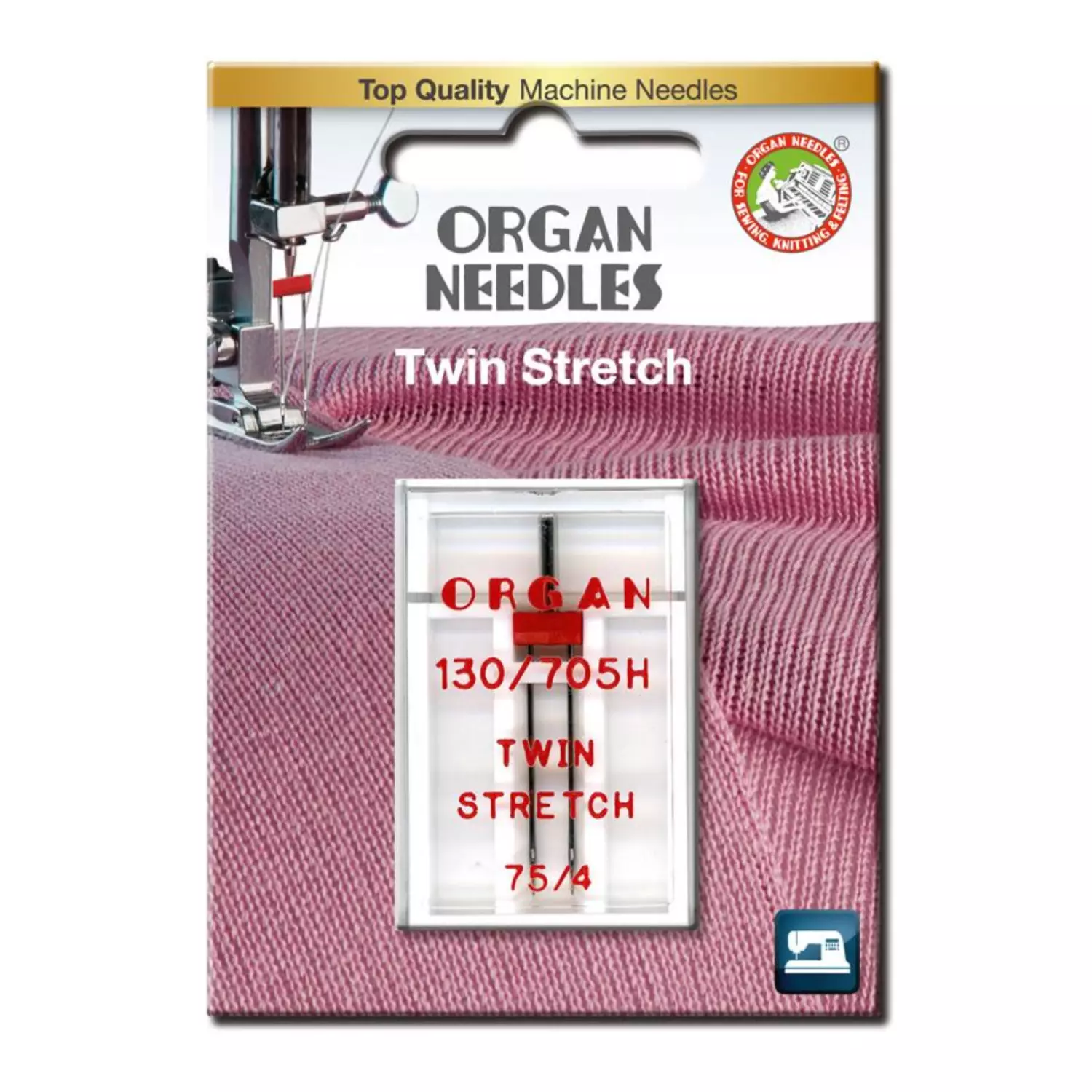 Tvillingnål Stretch 4mm #75 - Organ