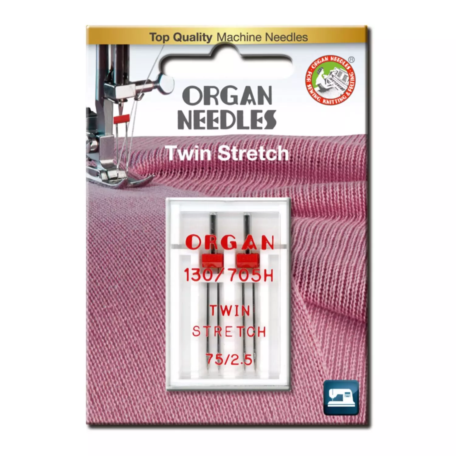 Tvillingnål Stretch 2,5mm #75 - Organ