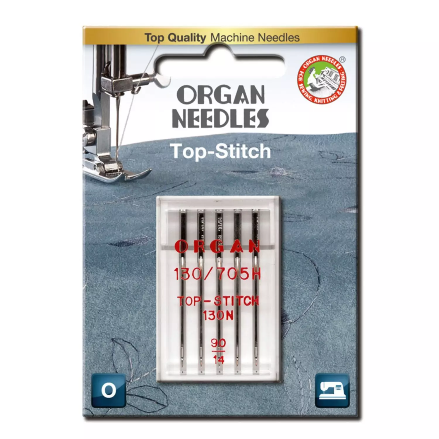 Symaskinnåler top stitch #90 - 5pk - Organ