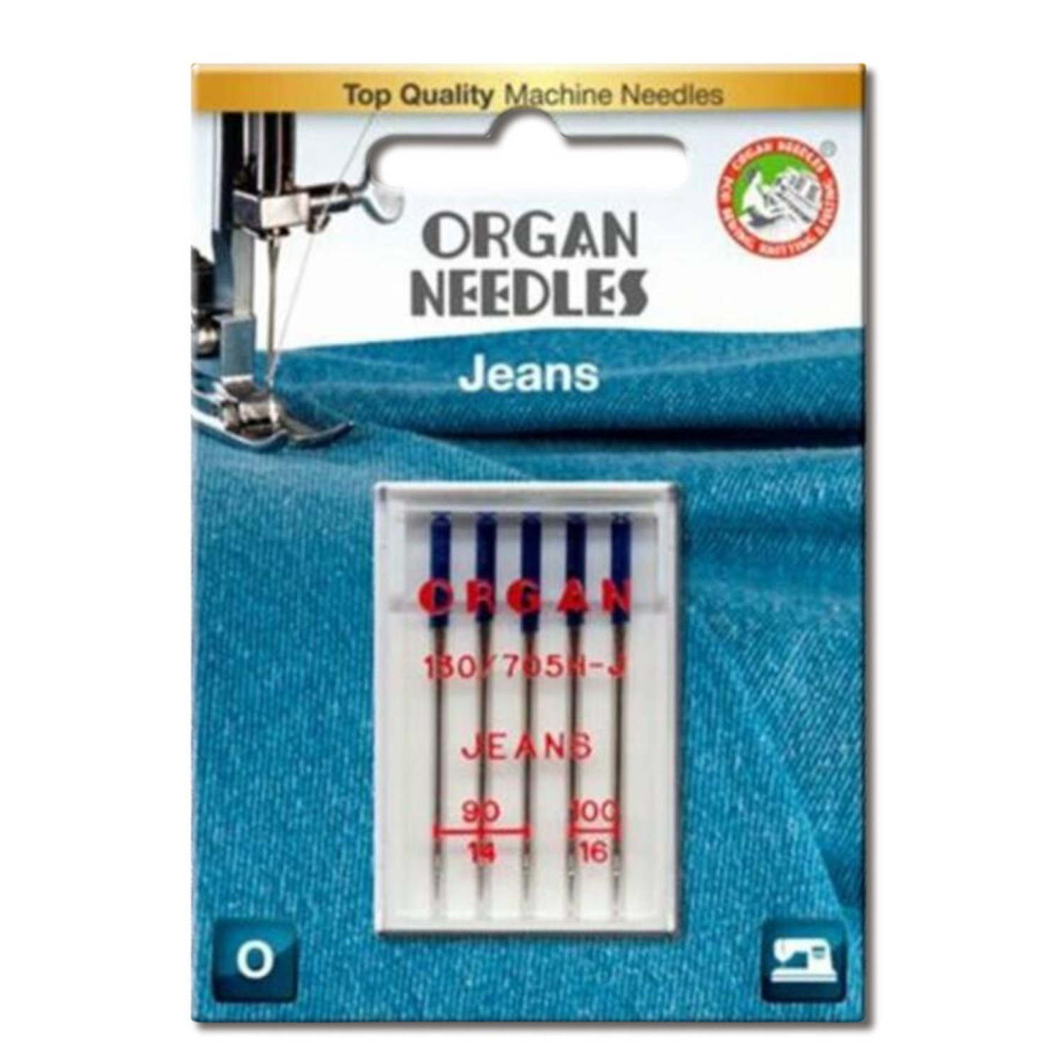 Organ symaskinnåler jeans #90-100