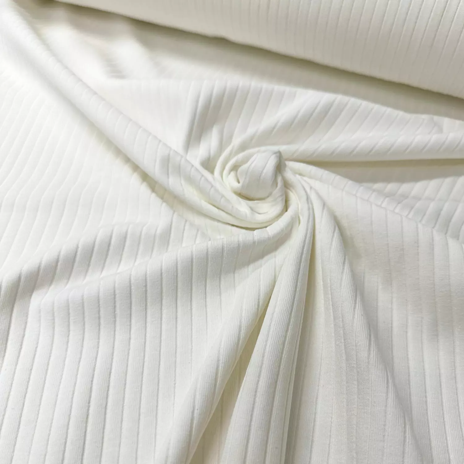 Hvit 051 – Økotex – Ribb-bomullsjersey