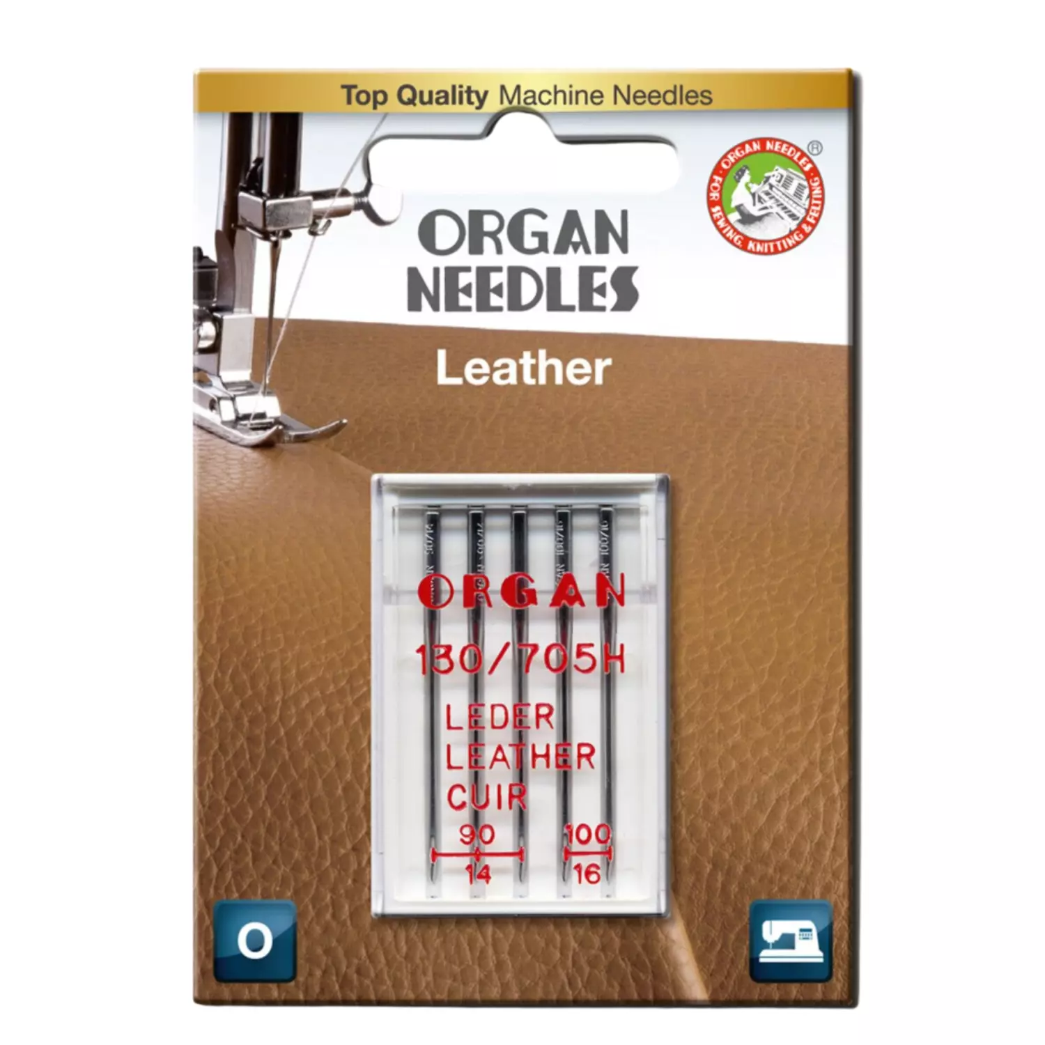 Symaskinnåler skinn - Str. 90-100 - Organ