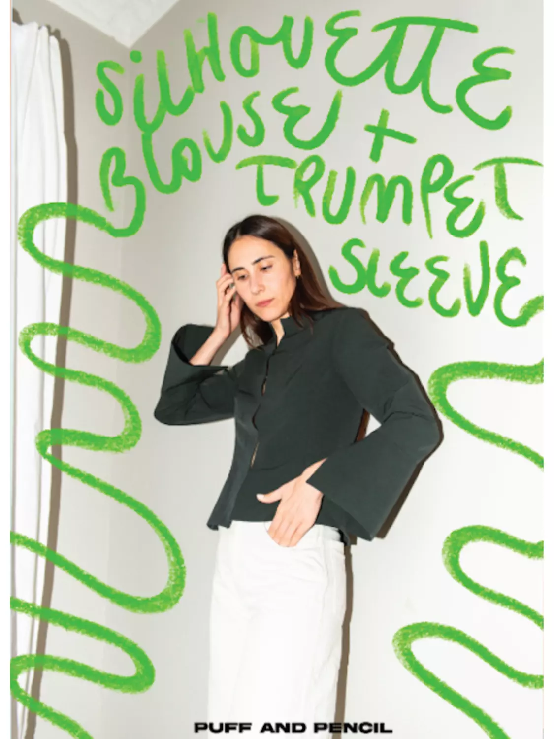 Silhouette Blouse + Trumpet Sleeves - XXS-XXL - Puff & Pencil