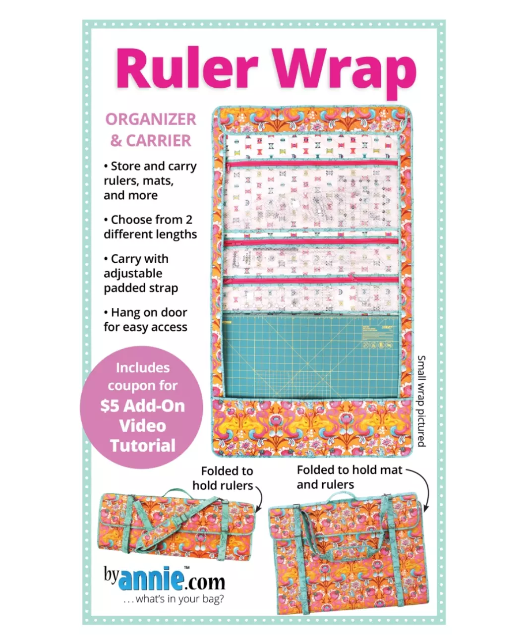 Ruler Wrap - Veske/Oppbevaring til linjaler & skjærematte  – By Annie