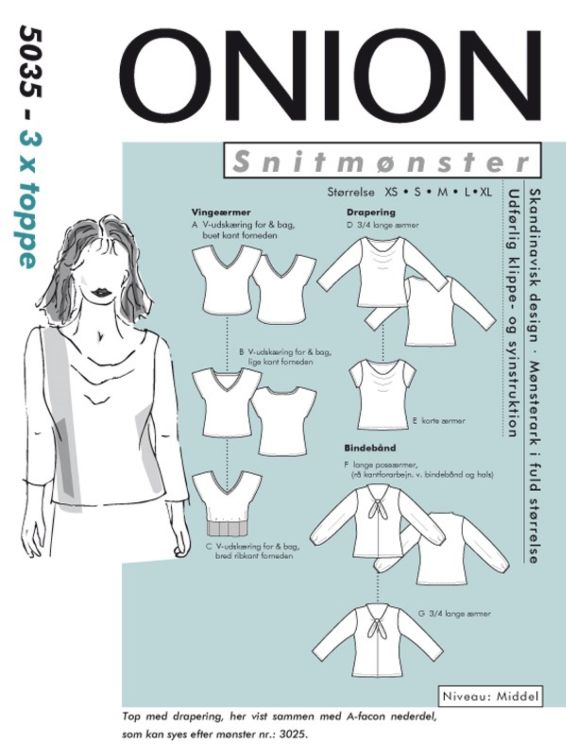 3 x topper - xs-xl - Onion 5035