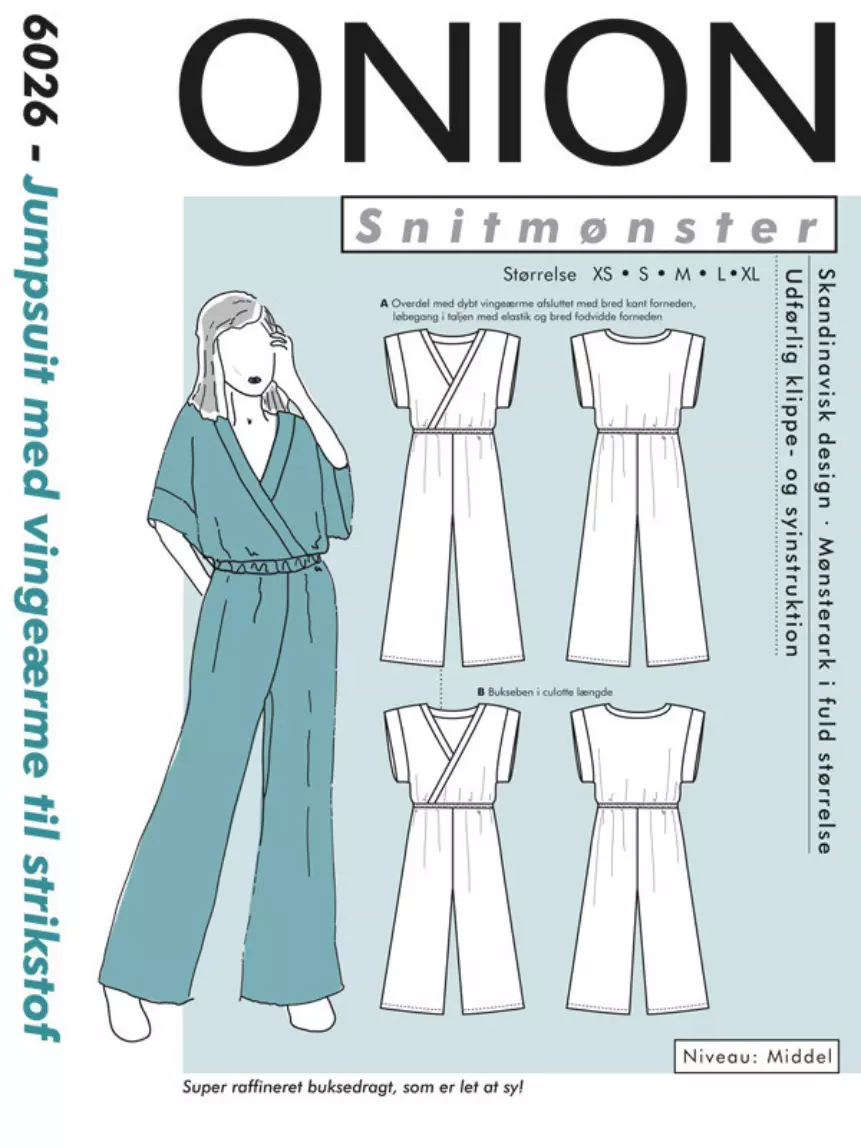 Jumpsuit med vinge-erme - XS-XL - Onion 6026