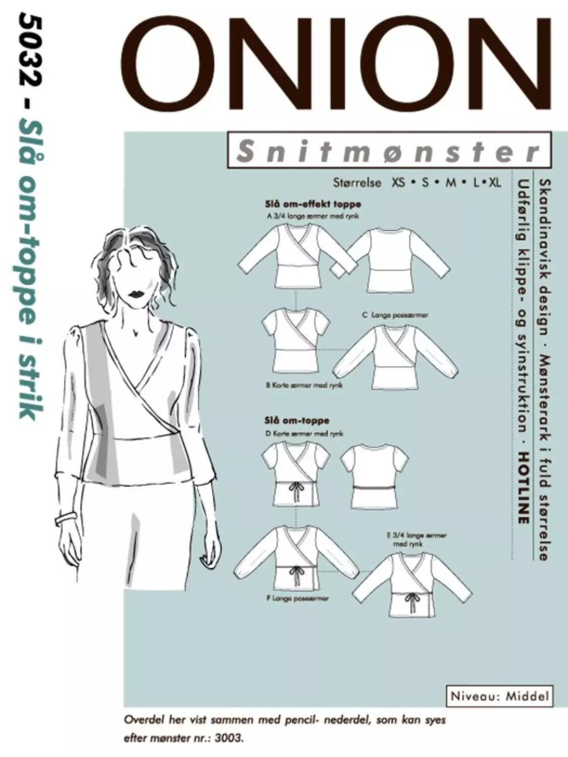 Omslagstopp i stretch - XS-XL - Onion 5032