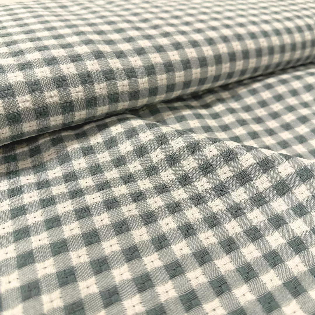 Dusty green – Ruter – Vevd bomull