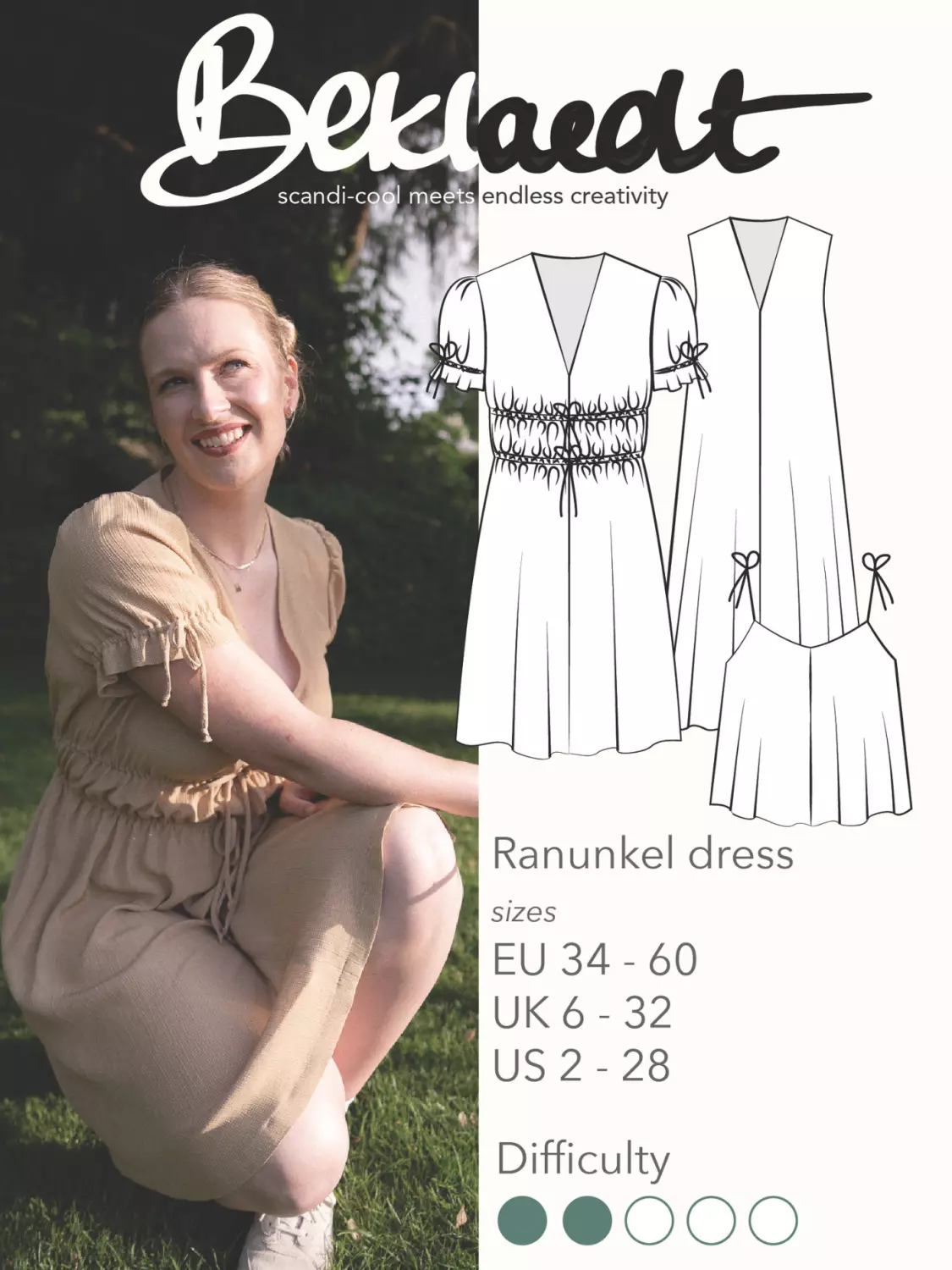 Ranunkel, kjole - 34-60 - Beklaedt